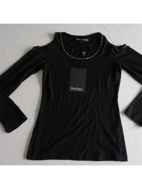 Silver Dagger Black Cold Shoulder Women’s Top